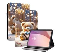 TEDTIKJT Coque pour Tablette Lenovo Tab M9 9" 2022 TB310FU étuis Housse PU Cuir Flip Support Protection Motif Peint Tablette étuis pour Lenovo Tab M9 Coque Cover,Ours Diamant