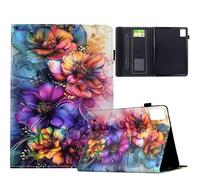TEDTIKJT Coque pour Tablette Lenovo Tab M9 9" 2022 TB310FU étuis Housse PU Cuir Motif Peint Flip Support Protection étuis pour Lenovo Tab M9 Coque,Fleurs Colorées