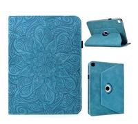 TEDTIKJT Coque pour Tablette Samsung Galaxy Tab A 10.1 2019 T510 T515 Flip Protection Housse étuis Cuir Souple 360°Rotatif Multi-Angle Stand Motif de Fleurs Exquis de Tantra Tablette Coque, Bleu