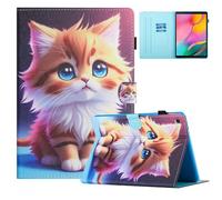 TEDTIKJT Coque pour Tablette Samsung Galaxy Tab A 10,1 T510/ T515 2019 Etui Housse PU Cuir Flip Support Portefeuille Protection Cover Case pour Samsung Galaxy Tab A 10,1 Pouces 2019, Chat Jaune