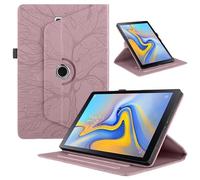 TEDTIKJT Coque pour Tablette Samsung Galaxy Tab A 10.5" 2018 Étui Rose Gold | SM-T590/T595 Protection Housse, PU Cuir 360°Rotatif Multi-Angle Stand Flip Étui Arbre de Vie, Bande élastique Fente Stylo