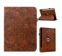 TEDTIKJT Coque pour Tablette Samsung Galaxy Tab S11 11" 2025 X730 X736B Flip Protection Housse étuis Cuir Souple 360°Rotatif Multi-Angle Stand Fleurs Exquis de Tantra Motif Tablette étuis, Braun