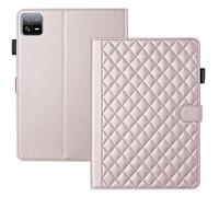 TEDTIKJT Coque pour Xiaomi Pad 6/Xiaomi Pad 6 Pro 11 Pouces 2023 PU Cuir Flip Cover Case Xiaomi Pad 6/Xiaomi Pad 6 Pro Tablette Coque Étui avec Support Fonction Magnétique Housse,Rose Rhombique