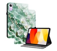 TEDTIKJT Coque pour Xiaomi Redmi Pad SE 11 Pouces 2023 Etui Tablette Housse PU Cuir Flip Cover Motif Peint avec Support Protection à Clapet Xiaomi Redmi Pad SE 11" 2023 Coque,Fleurs de Jade