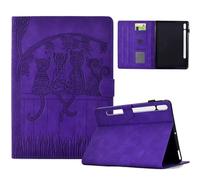 TEDTIKJT Etui pour Samsung Galaxy Tab S10 FE+ 13.1" Housse 2025 SM-X620 X626 X626B Coque PU Cuir Flip Cover Modèle de Chat avec Fonction de Support Protection Tablette Coque,Violet