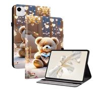 TEDTIKJT étuis pour Honor Pad X9A 11.5" 2025 Coque Tablette Housse PU Cuir Flip Support Protection Motif Peint Tablette étui Housse pour Honor Pad X9a Coque,Ours Diamant