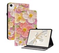 TEDTIKJT étuis pour Honor Pad X9A 11.5" 2025 Coque Tablette Housse PU Cuir Flip Support Protection Motif Peint Tablette étui Housse pour Honor Pad X9a Coque,Fleurs Roses