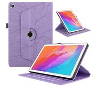 TEDTIKJT Tablette Coque pour Huawei MatePad T 10 9.7 Pouces 2021 Etui Rotatif 360 Housse PU Cuir Flip Support Protection Cover Case pour Huawei MatePad T 10 9.7" Coque,Violette Arbre