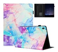 TEDTIKJT Tablette Coque pour Lenovo Tab M10 10.1 Pouces 2019 (TB-X605F/TB-X505F) Etui PU Cuir avec Support Fonction Protection Housse Fermeture élastique Flip Cover,Marbre Galactique Violet Bleu