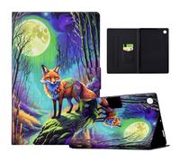 TEDTIKJT Tablette Coque pour Lenovo Tab M10 3rd Gen 10.1 2022 (TB-328FU/TB-328XU) Etui PU Cuir Flip Tablette Housse avec Support Fonction,Renard au Clair de Lune