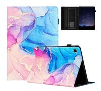 TEDTIKJT Tablette Coque pour Lenovo Tab M10 3rd Gen 10.1 Pouces 2022 TB-328F Etui PU Cuir avec Support Fonction Protection Housse Fermeture élastique Etui Flip Cover,Marbre Galactique Rose Bleu