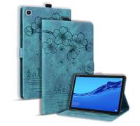 TEDTIKJT Tablette Coque pour Samsung Galaxy Tab A7 Lite 8.7 Pouces (SM-T220/T225) Étui PU Cuir à Rabat Magnétique Support Protection Housse pour Galaxy Tab A7 Lite,Vert Fleurs de Cerisier et Chats