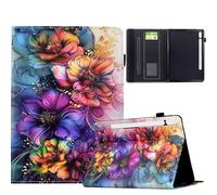 TEDTIKJT Tablette Coque pour Samsung Galaxy Tab S10 FE+ 13.1" 2025 SM-X620 X626 X626B étuis Housse PU Cuir Motif Peint Flip Support Protection Cover pour Galaxy Tab S10 FE+ Coque,Fleurs Colorées