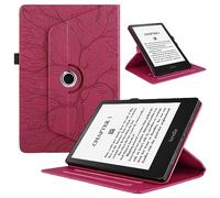 TEDTIKJT Tablette Coque pour Xiaomi Pad 5/Pad 5 Pro 11" 2021 PU Cuir 360°Rotatif Multi-Angle Stand Flip Cover Arbre de Vie Rotating Étui Housse Protection Tablette Cover,Rouge