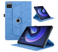 TEDTIKJT Tablette Coque pour Xiaomi Pad 7/Pad 7 Pro 11.2" 2024 Étui PU Cuir 360°Rotatif Multi-Angle Stand Flip Cover Arbre de Vie Rotating Housse Protection Tablette Cover Xiaomi Pad 7,Bleu