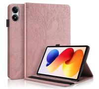 TEDTIKJT Tablette Coque pour Xiaomi Redmi Pad 2 Pro/Redmi Pad Pro 12.1" 2025/2024 Housse Étui PU Cuir Flip Cover avec Support Fonction Protection Coque étuis,Or Rose Arbre