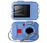 Tedubax Coque en silicone pour appareil photo numérique Kodak Pixpro wpz2 avec 2 films protecteurs d'écran et cordon Bleu