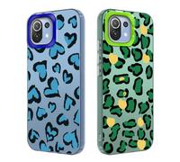 Tedyhulle 2 Pièces Coque Compatible avec Xiaomi Mi 11 Lite 4G/5G/ 5G NE, Coque en TPU Fine Légère avec Amour Mignon et léopard Motif, Protection Étui Anti-Rayures Anti-Jaune Housse pour Filles Femmes