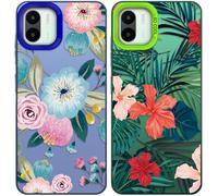 Tedyhulle 2 pièces Coque pour Xiaomi Redmi A1 / A2 6,52 ", Motifs Feuilles Tropicales Florales esthétiques étui Protection Appareil Photo Silicone TPU Souple Antichoc téléphone Portable Case pour