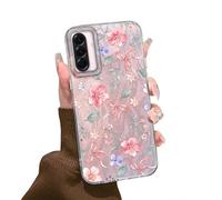 Tedyhulle Coque pour Samsung Galaxy A56 5G/ A36 5G, Etui avec Rose Fleurs en Feuilles Adorable Motif, Fine Souple TPU Bumper Antidérapante Antichoc Protège Housse Femme Fille Elégante Paillette Case