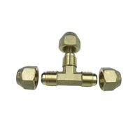 Tee 3 Ways 45 Degree 1/4" 3/8" 1/2" 3/4" Flare Pipe Fitting Connector Adapeter For Air Conditioner(With Nut,5l8 Inch SAE 15.88mm) Plumbing Fittings