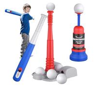 Tee Ball Set for Kids - Telescopic Adjustable Baseball Launcher | Children's Outdoor Interactive Sports Training Toy | Hitting Practice with Bat and Ball, Portable Backyard Game
