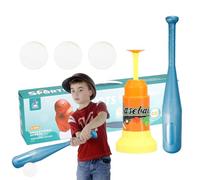 Tee Ball Set Kids, Baseball Outdoor Toy, 3.35x3.35 inches, Adjustable Practice Tees, Easy Carry Storage Base, Backyard Baseball Game for Holiday and Games, Multicolor