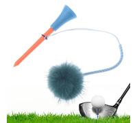 Tee de Golf Multifonctionnel - Balle en Caoutchouc avec Cordon Anti | Perte et Pompon | Cadeau sportif idéal pour le golf, accessoire d'entraînement, et professionnel.