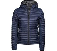 Tee Jays Damen Crossover Outdoor Steppjacket Mit Kapuze PC3417 (S) (Navy/Navy meliert)