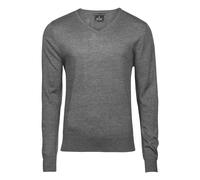 Tee Jays Pull tricoté à col en V pour homme, Mélange de gris., M
