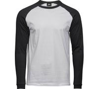 Tee Jays - T-Shirt pour Homme - Baseball Manches Longues BC5112 (XL) (Blanc/Noir)