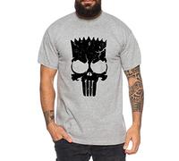 Tee Kiki Bart Punsh -T-Shirt pour Homme Cooles Lisa Homer Marge APU Ned Moe Fun Shirt, Farbe2:Gris Chiné, Größe2:Medium