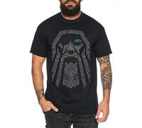 Tee Kiki Blue Eye Odin - T-Shirt pour Homme Odin Raben Wikinger Wodan Valhalla Rising Walhalla Vikings, Farbe2:Noir, Größe2:XXXX-Large