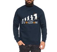 Tee Kiki Evolution Sweat-Shirt pour Homme Goku Dragon Master Son Ball Vegeta Turtle Roshi DB, Größe2:Large, Farbe2:Bleu foncé