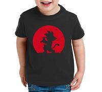 Tee Kiki Kame Moon Goku T-Shirt pour Enfants Son Dragon Master Ball Vegeta Turtle Roshi DB, Kinder T-Shirt Größe:98-104 (3-4 Ans), Kinder Farben:Noir