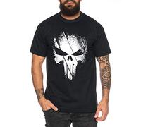 Tee Kiki Punish - T-Shirt pour Homme Jon Bernthal Skull Logo Comics, Farbe2:Noir, Größe2:Large