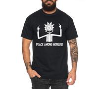 Tee Kiki Rick Peace T-Shirt pour Homme Morty dan Sanchez Mr Rick Meeseeks Harmon, Farbe2:Noir, Größe2:X-Large