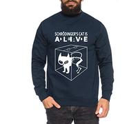 Tee Kiki Schroedinger's Chat Sheldon Nerd Sweat-Shirt pour Homme, Größe2:Large, Farbe2:Bleu foncé