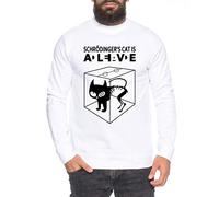 Tee Kiki Schroedinger's Chat Sheldon Nerd Sweat-Shirt pour Homme, Größe2:Medium, Farbe2:Blanc