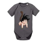 Tee Kiki Son Baby Dragon Body Ball bébé coton bio Proverbes Barboteuses Garçons et Filles 0-12, Größe2:56/0-2 Mois, Baby:Gris foncé