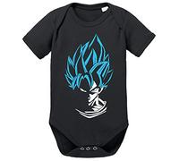 Tee Kiki SS Blue Baby Dragon Body Ball bébé Coton Bio Son Proverbes Goku Barboteuses Garçons et Filles 0-12, Größe2:56/0-2 Mois, Baby:Noir