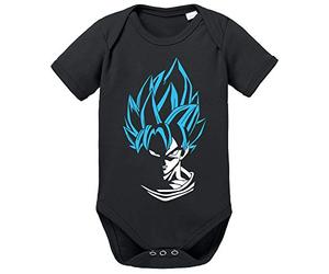 Tee Kiki SS Blue Baby Dragon Body Ball bébé Coton Bio Son Proverbes Goku Barboteuses Garçons et Filles 0-12, Größe2:80/10-12 Mois, Baby:Noir