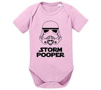 Tee Kiki Storm Pooper Body bébé Coton Bio Proverbes Barboteuses Garçons et Filles 0-12 Mois, Größe2:62/2-3 Mois, Baby:Rose