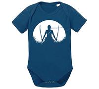 Tee Kiki Sunrise Zorro One Baby Straw Hat Body bébé Coton Bio Proverbes Barboteuses Garçons et Filles 0-12, Größe2:68/4-6 Mois, Baby:Bleu foncé