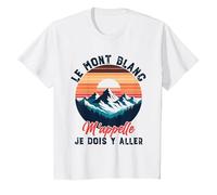 Tee Mont Blanc Sport Montagne | Escalade Trekking Chamonix T-Shirt, Enfant, Blanc, 2 Ans