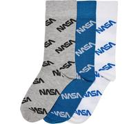 Mister Tee Chaussettes bleu / gris chiné / noir / blanc, Taille 31-34