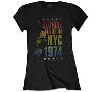 Tee Shack Ladies Blondie Debbie Harry Made in NYC 1974 Officiel Femmes Dames T-Shirt (Small)
