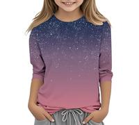 Tee Shirt 3/4 Manches Longues pour Ado Enfant Unisexe Fille Garcon, Basique Hauts Unie Couleur T-Shirt d'été, Haut Top Coton Décontractée Col Rond Noir Blanche Gris de 3 à 12 Ans