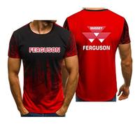 Tee Shirt à Col Rond MAS-SEY Fer-GUSON, T-Shirt de Motard Séchage Rapide Respirant, Tee Shirt Tees de Sport pour D'extérieur(Red,XL)