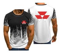 Tee Shirt à Col Rond MAS-SEY Fer-GUSON, T-Shirt de Motard Séchage Rapide Respirant, Tee Shirt Tees de Sport pour D'extérieur(White,3XL)